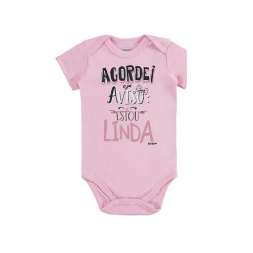 Body Estampado Acordei Estou Linda